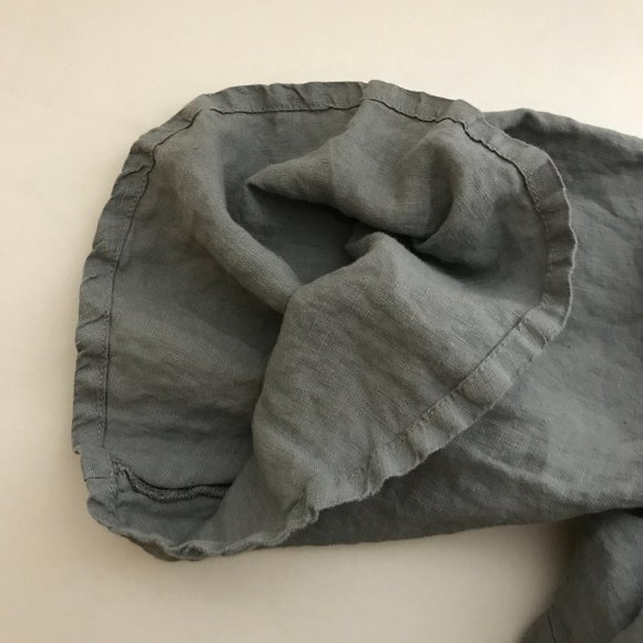 Bryn Walker 100% Linen Unstructured V Neck Wide Sleeve Lagenlook Maxi Dress Sz L - Picture 13 of 13